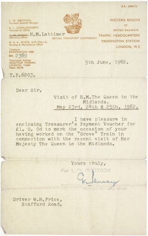 Sheffield Railwayana Postal Auction Sale 322P, Lot 145